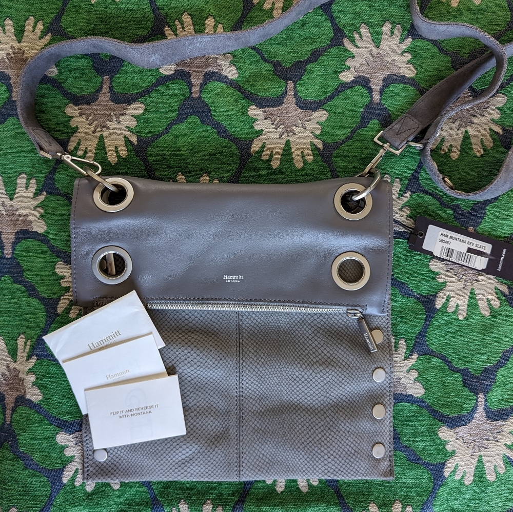 Hammitt Large Montana Rev Slate Crossbody